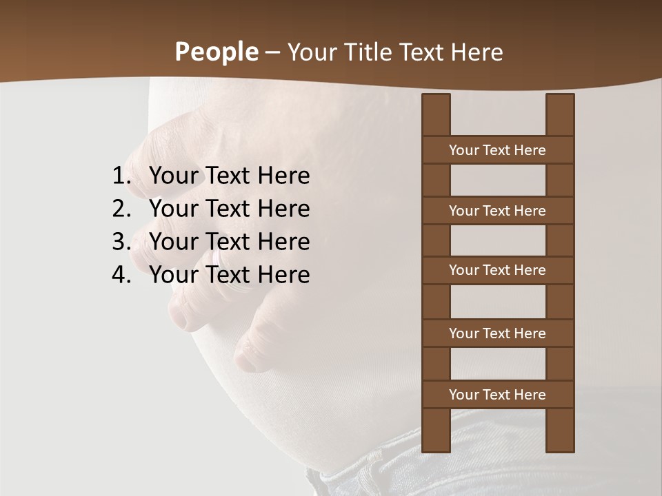 A Man Is Holding His Belly In His Jeans PowerPoint Template