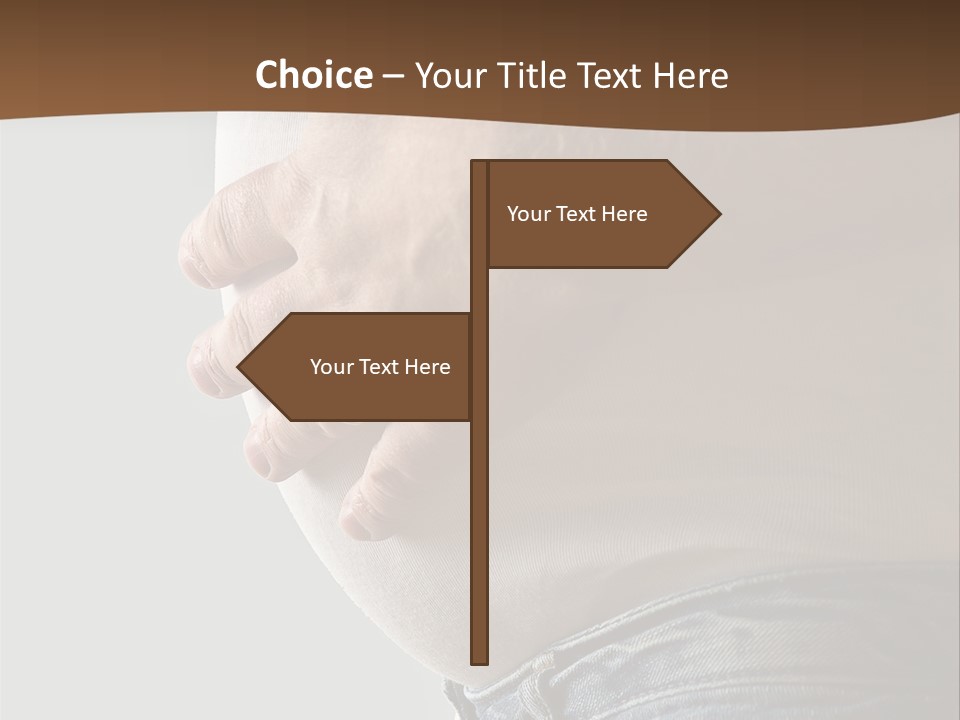 A Man Is Holding His Belly In His Jeans PowerPoint Template