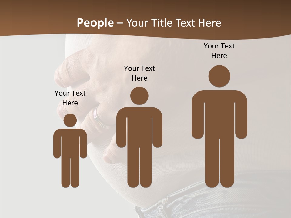 A Man Is Holding His Belly In His Jeans PowerPoint Template