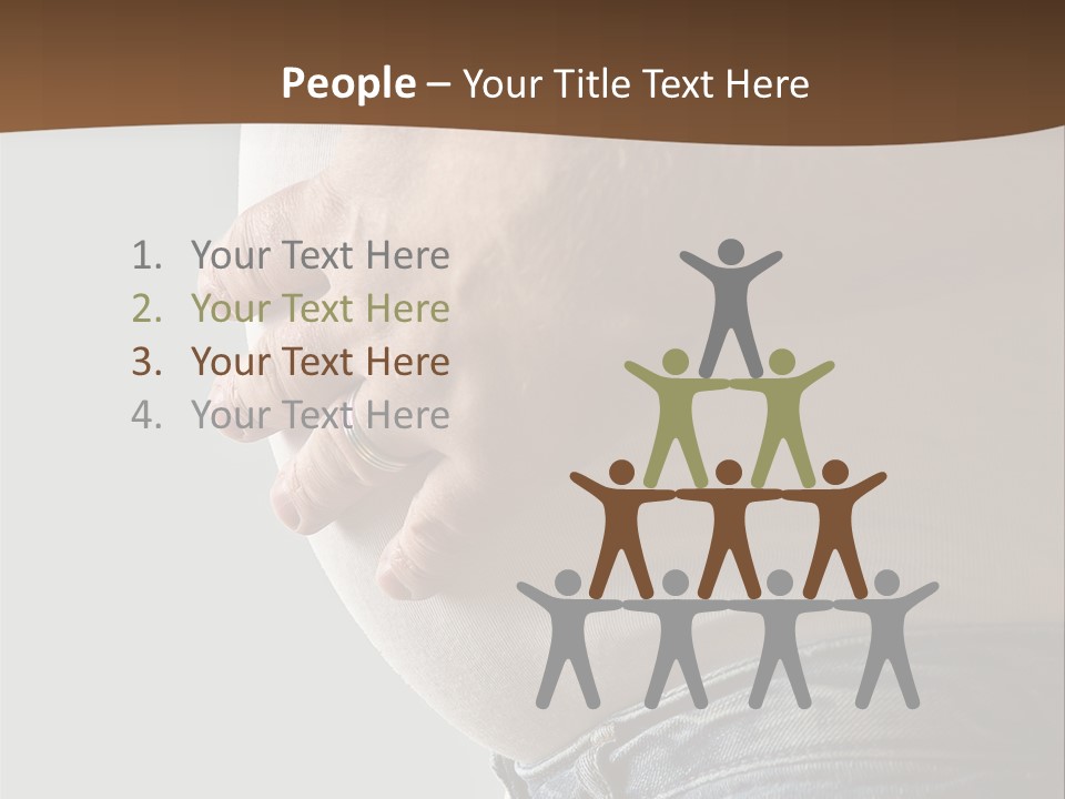 A Man Is Holding His Belly In His Jeans PowerPoint Template