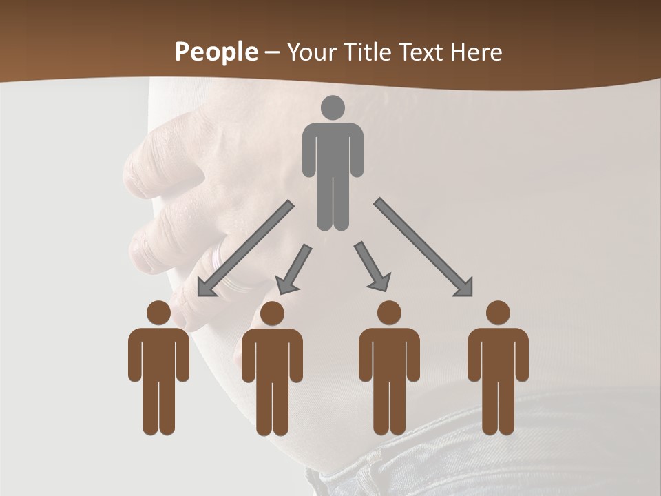 A Man Is Holding His Belly In His Jeans PowerPoint Template