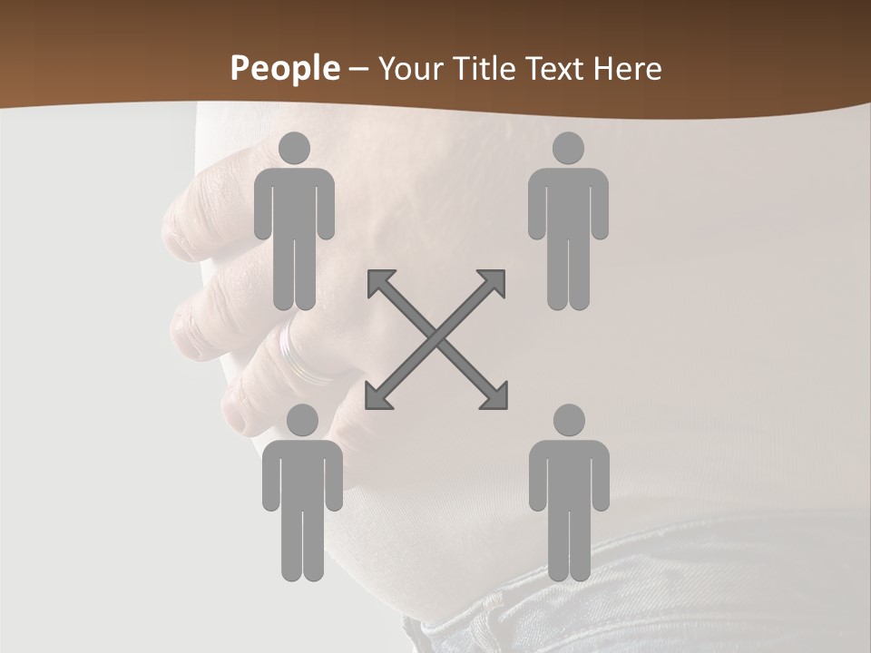 A Man Is Holding His Belly In His Jeans PowerPoint Template