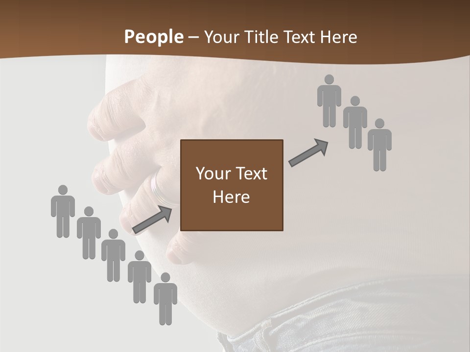 A Man Is Holding His Belly In His Jeans PowerPoint Template