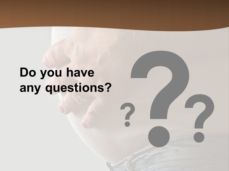 A Man Is Holding His Belly In His Jeans PowerPoint Template