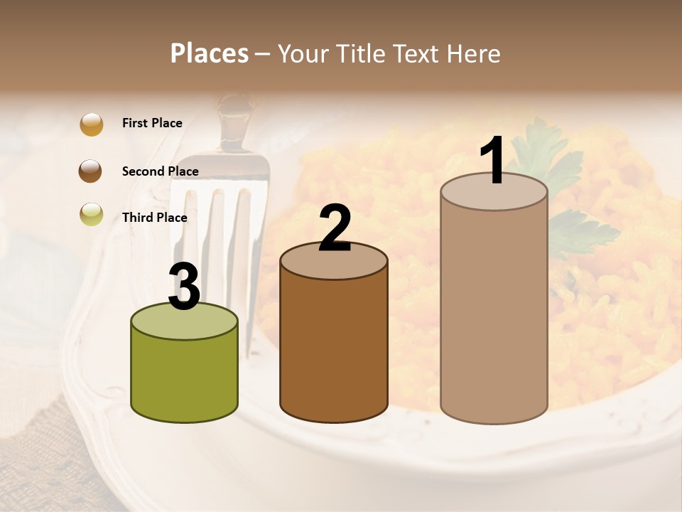 Light Cuisine Vegetables Gold PowerPoint Template