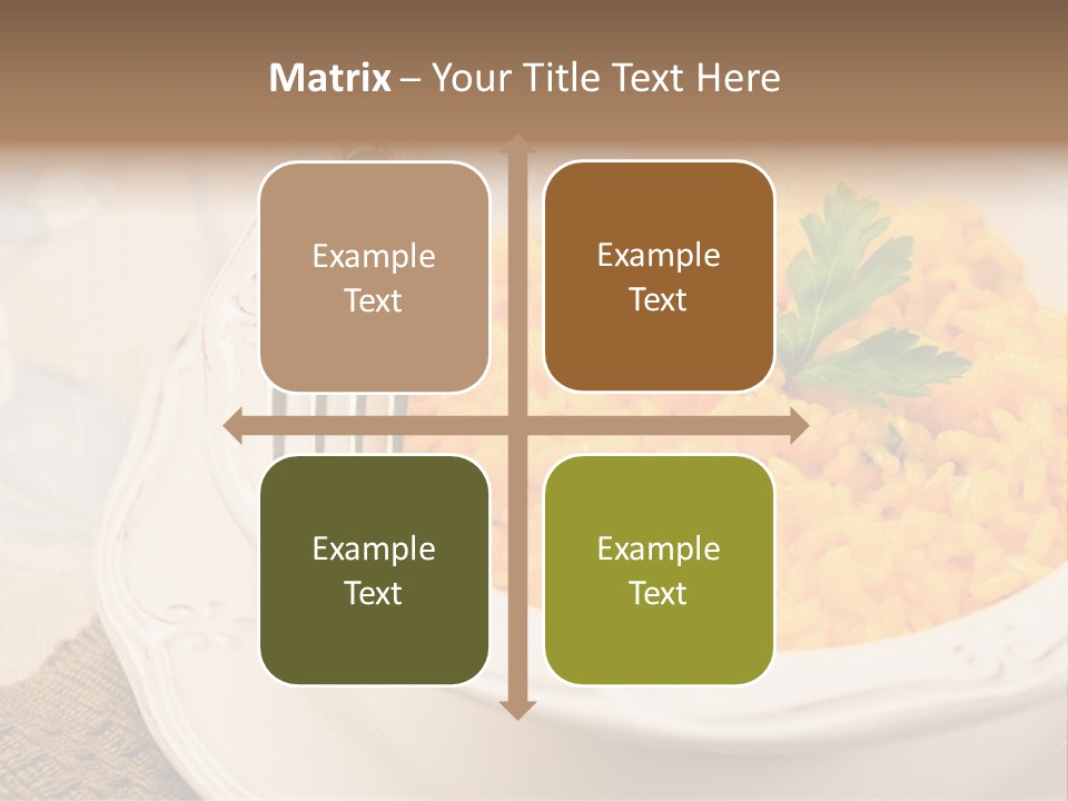 Light Cuisine Vegetables Gold PowerPoint Template