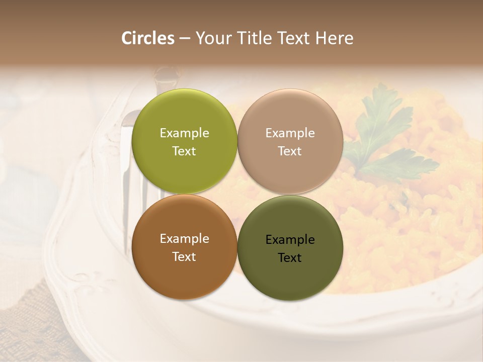 Light Cuisine Vegetables Gold PowerPoint Template