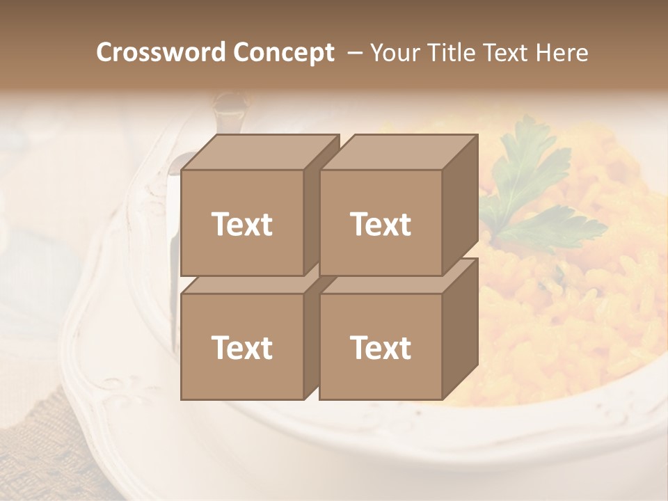 Light Cuisine Vegetables Gold PowerPoint Template