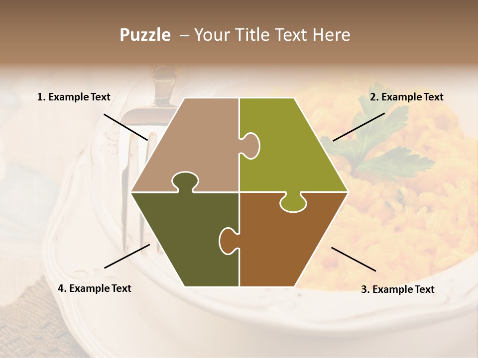 Light Cuisine Vegetables Gold PowerPoint Template