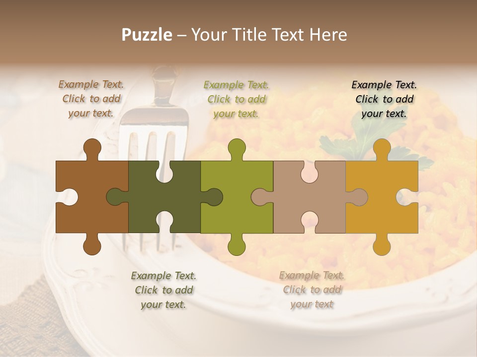 Light Cuisine Vegetables Gold PowerPoint Template