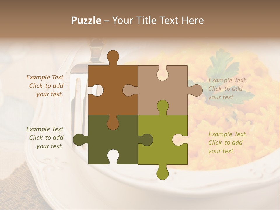 Light Cuisine Vegetables Gold PowerPoint Template