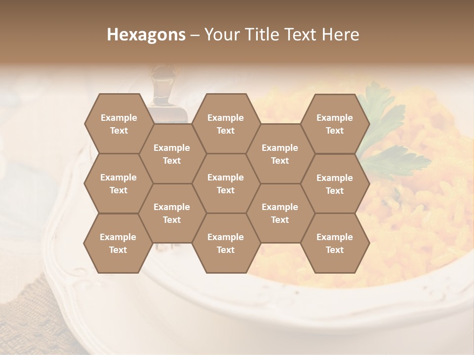 Light Cuisine Vegetables Gold PowerPoint Template