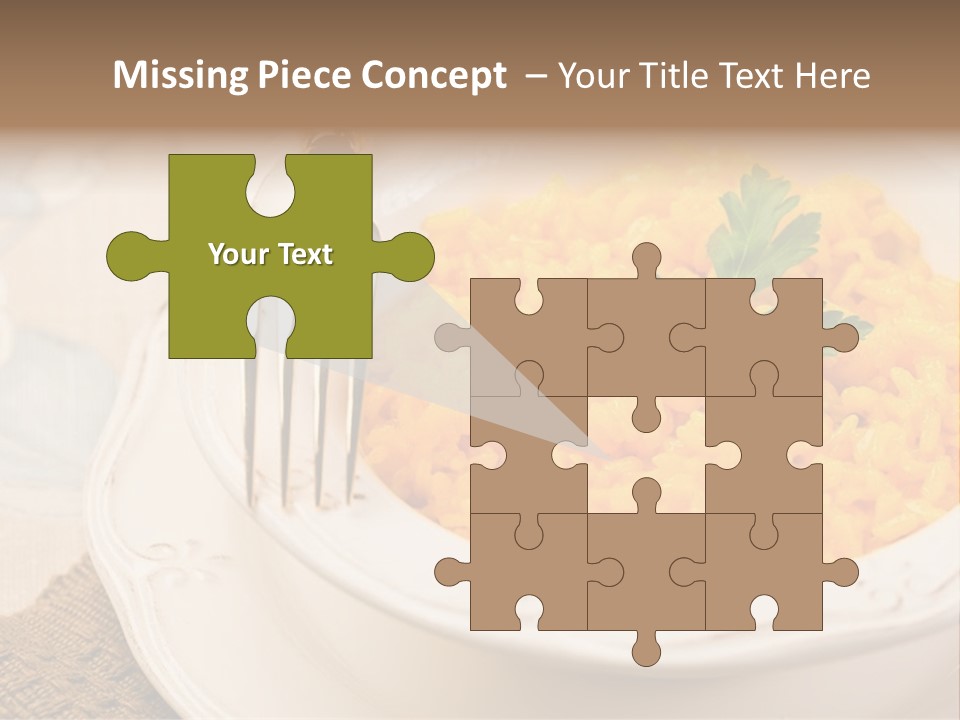 Light Cuisine Vegetables Gold PowerPoint Template