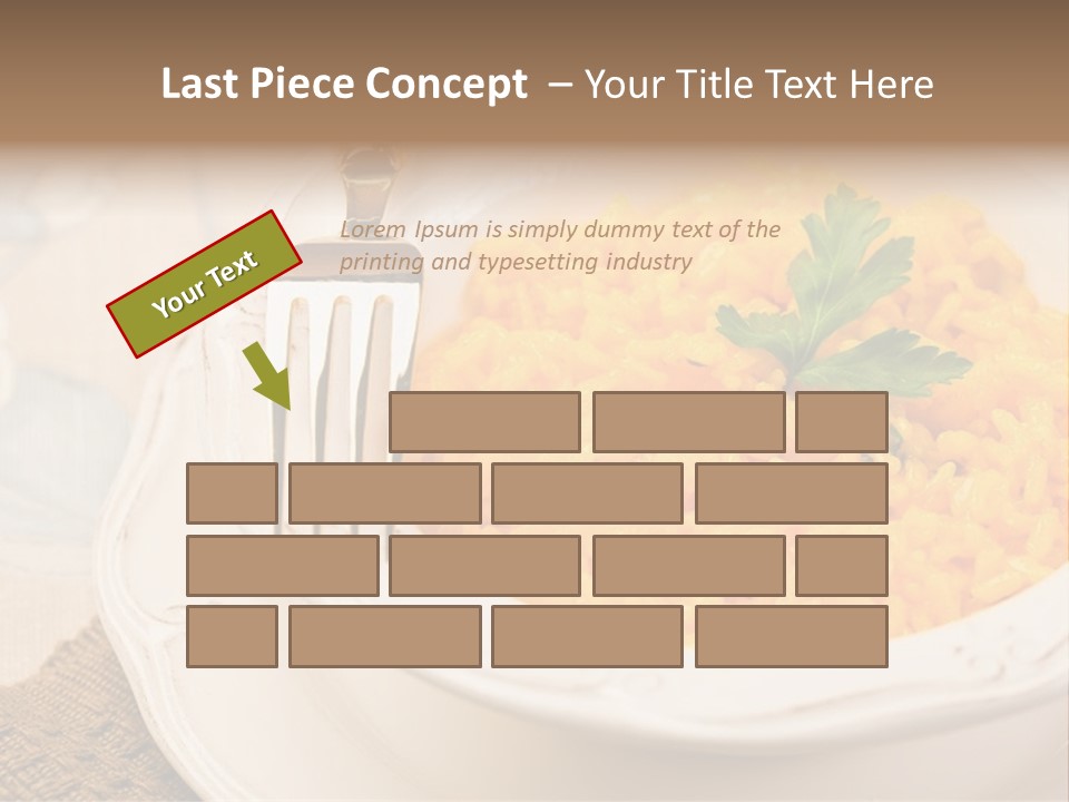 Light Cuisine Vegetables Gold PowerPoint Template