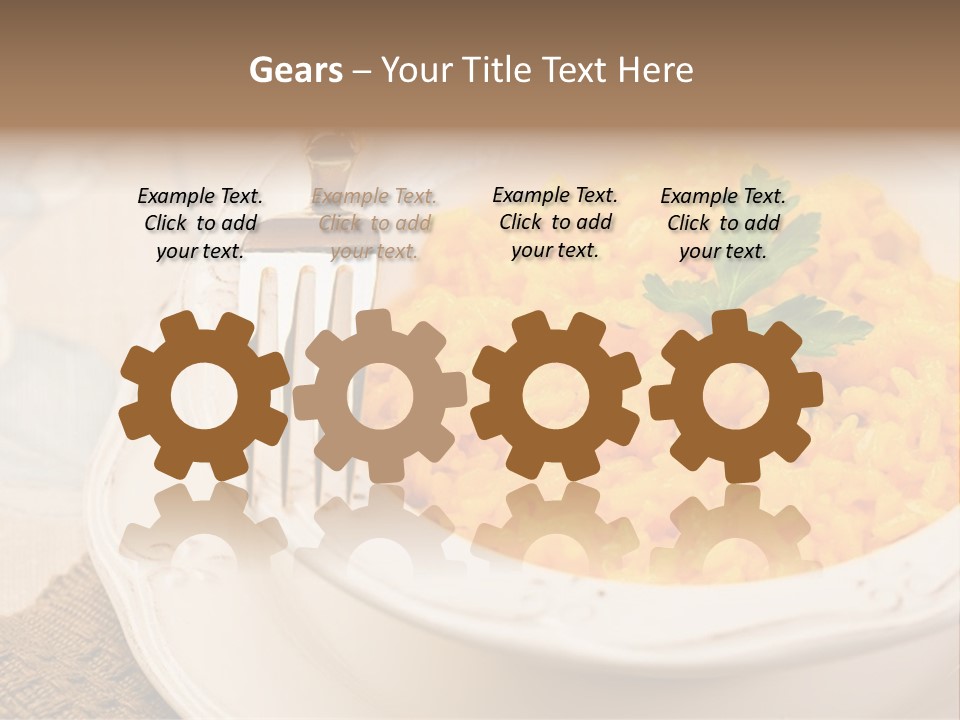 Light Cuisine Vegetables Gold PowerPoint Template