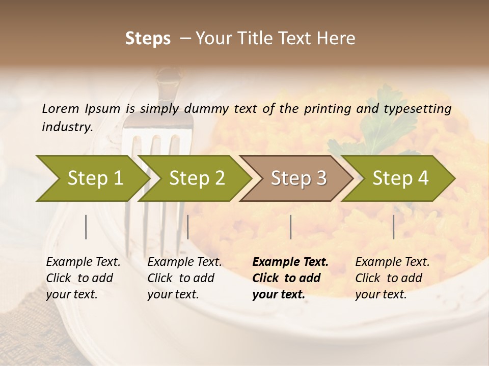 Light Cuisine Vegetables Gold PowerPoint Template