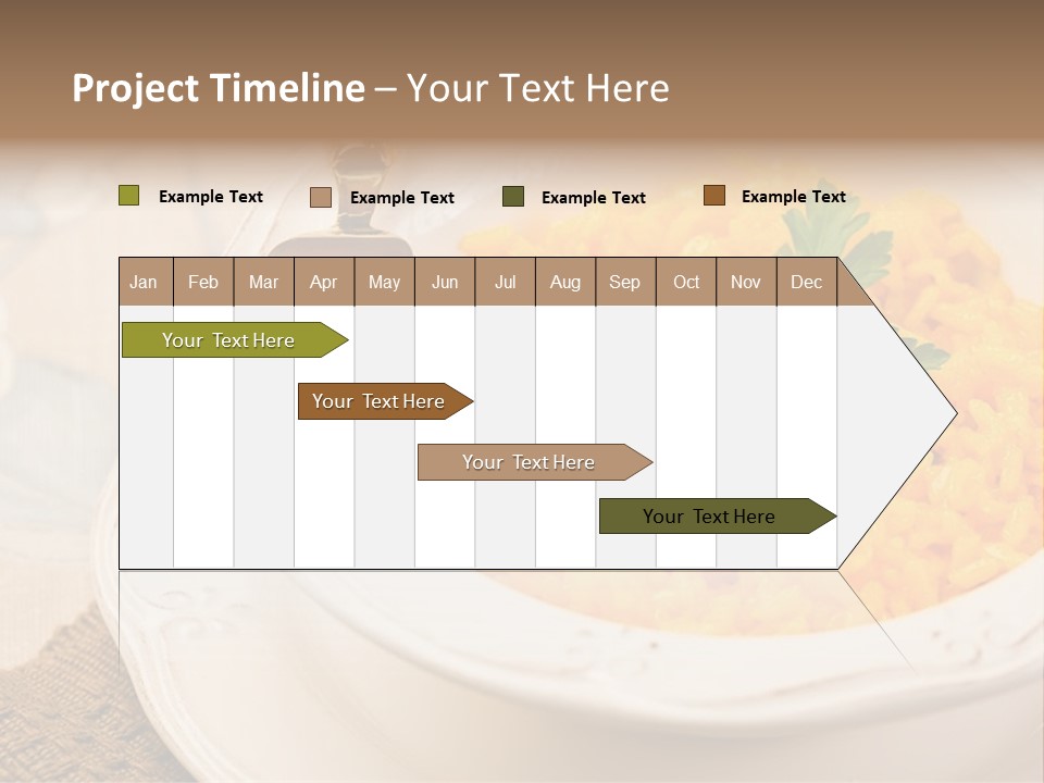 Light Cuisine Vegetables Gold PowerPoint Template