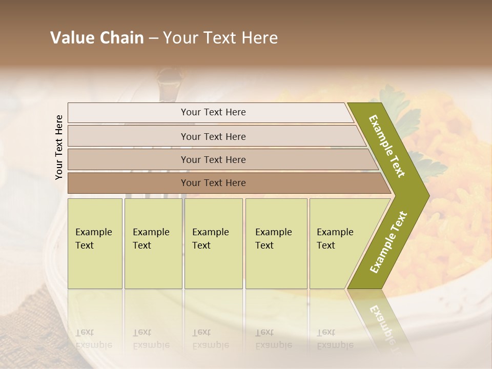 Light Cuisine Vegetables Gold PowerPoint Template