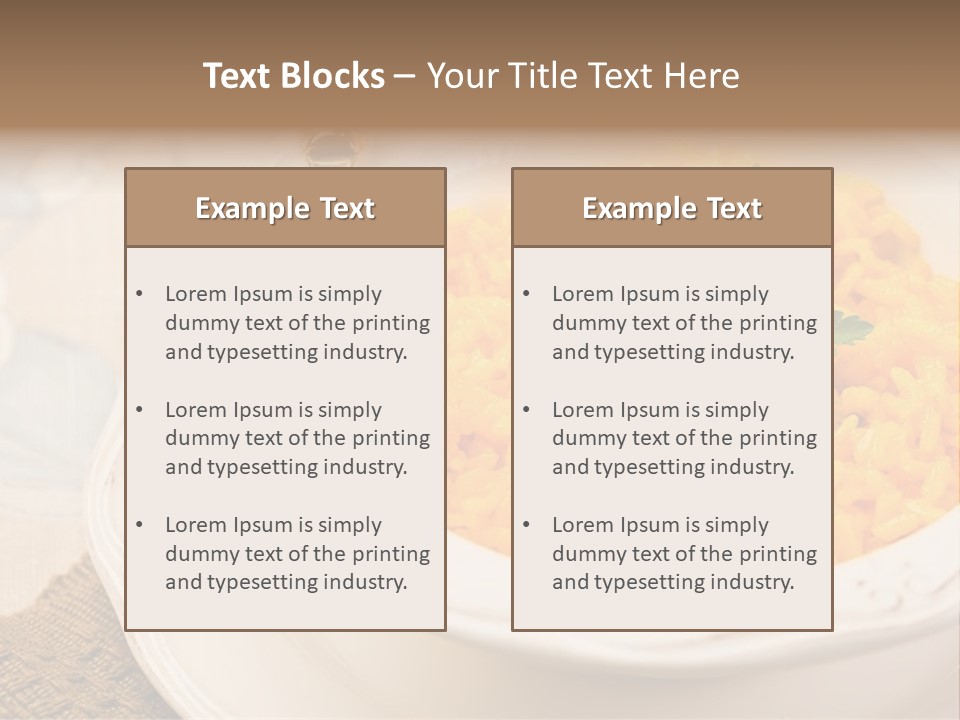 Light Cuisine Vegetables Gold PowerPoint Template
