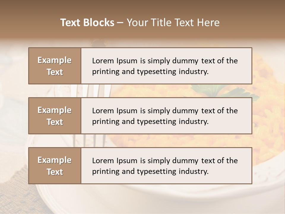 Light Cuisine Vegetables Gold PowerPoint Template