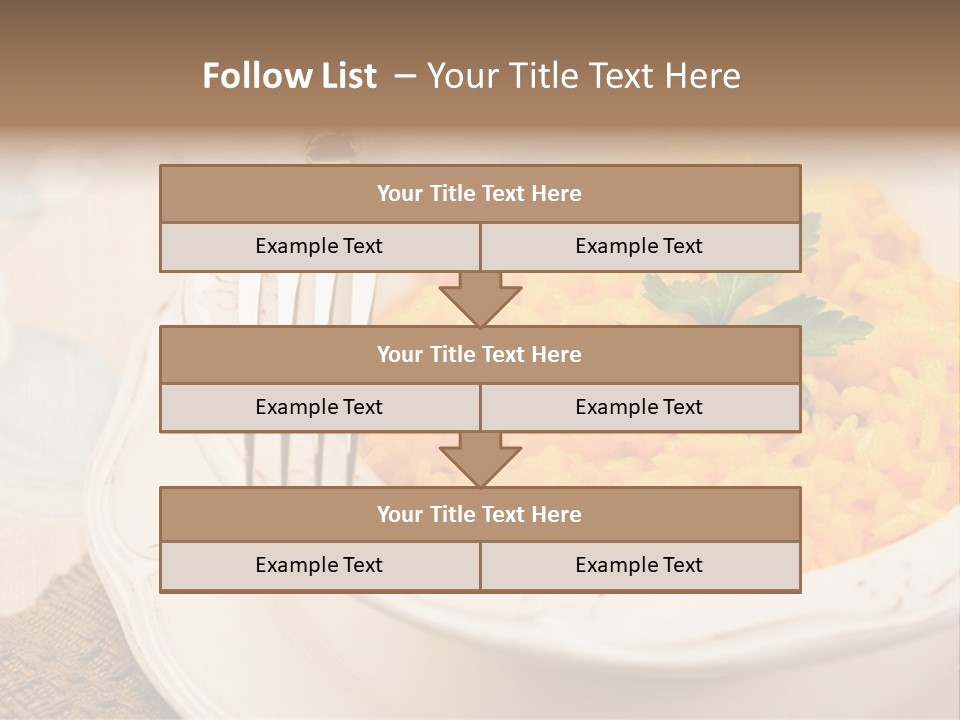 Light Cuisine Vegetables Gold PowerPoint Template