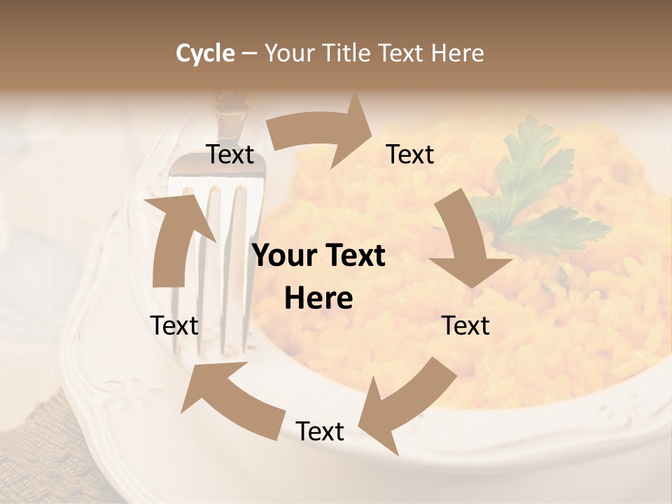 Light Cuisine Vegetables Gold PowerPoint Template