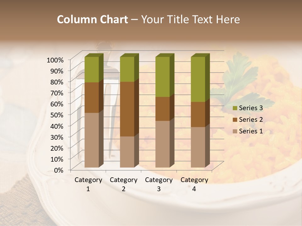 Light Cuisine Vegetables Gold PowerPoint Template