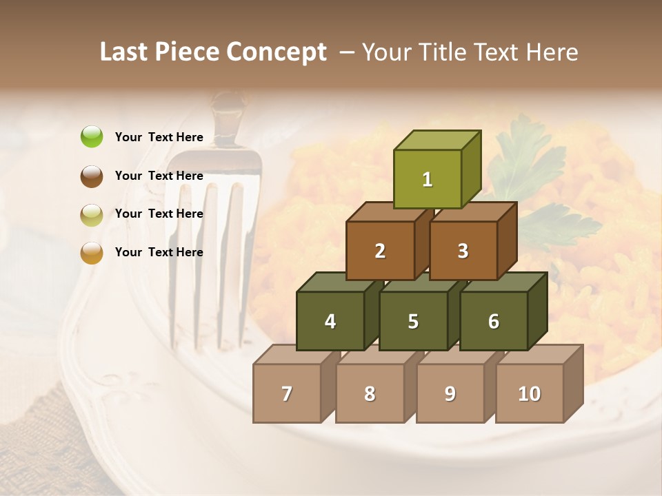 Light Cuisine Vegetables Gold PowerPoint Template