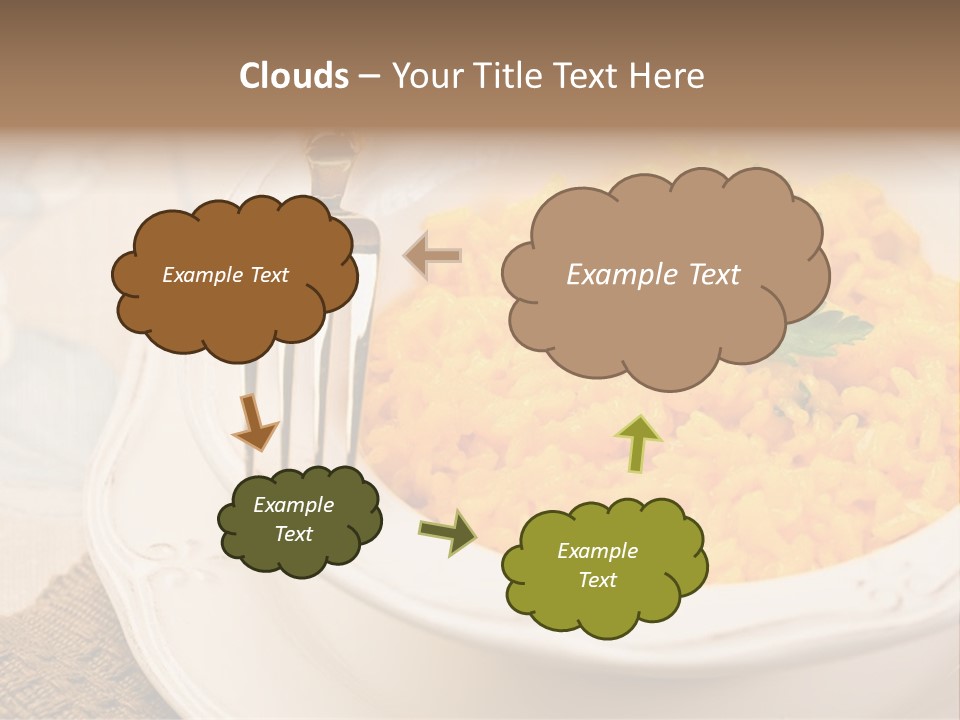 Light Cuisine Vegetables Gold PowerPoint Template