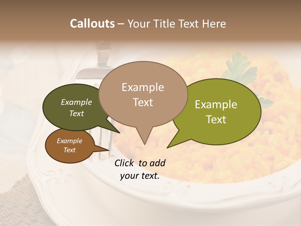 Light Cuisine Vegetables Gold PowerPoint Template