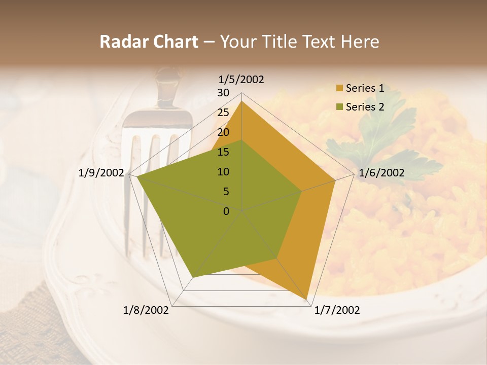 Light Cuisine Vegetables Gold PowerPoint Template