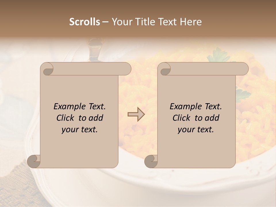 Light Cuisine Vegetables Gold PowerPoint Template