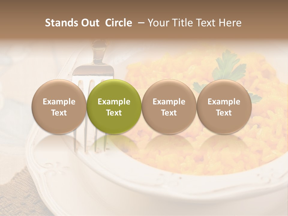 Light Cuisine Vegetables Gold PowerPoint Template