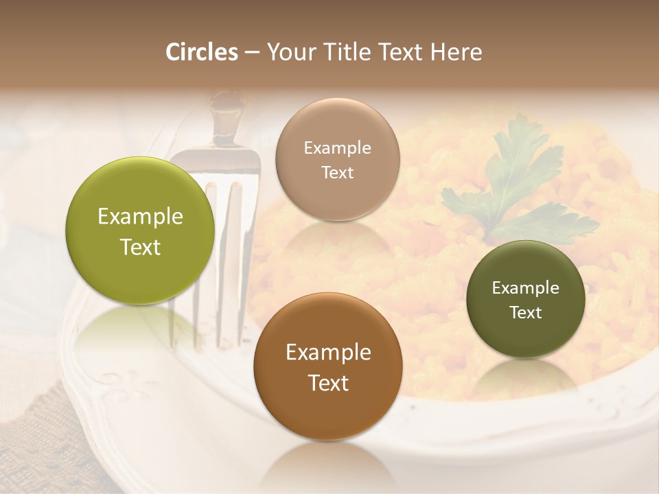 Light Cuisine Vegetables Gold PowerPoint Template