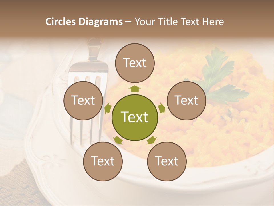 Light Cuisine Vegetables Gold PowerPoint Template