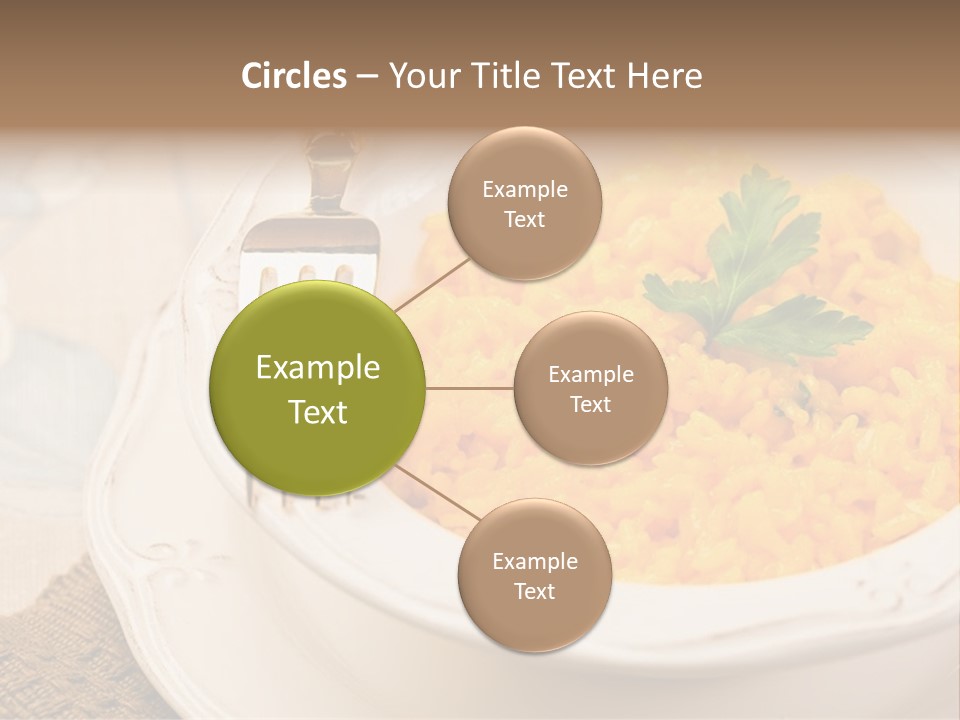 Light Cuisine Vegetables Gold PowerPoint Template