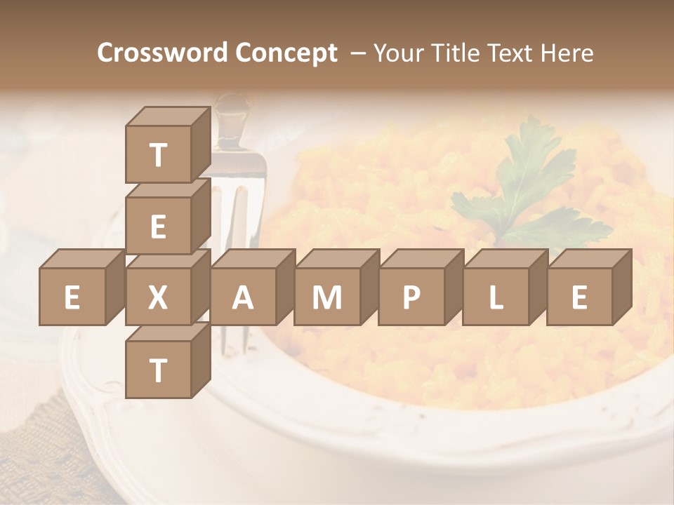 Light Cuisine Vegetables Gold PowerPoint Template