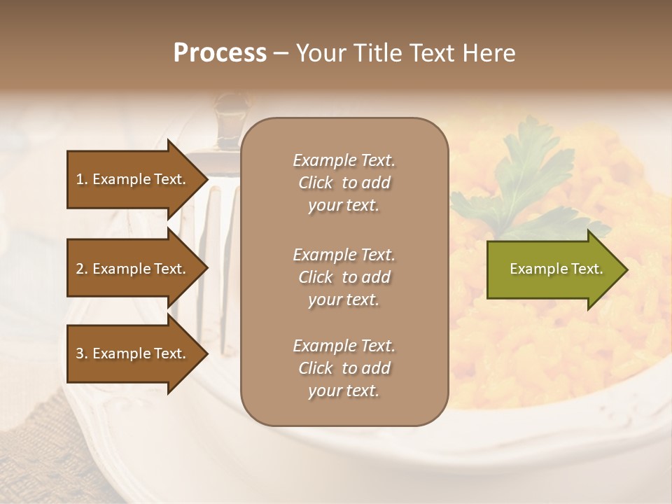 Light Cuisine Vegetables Gold PowerPoint Template