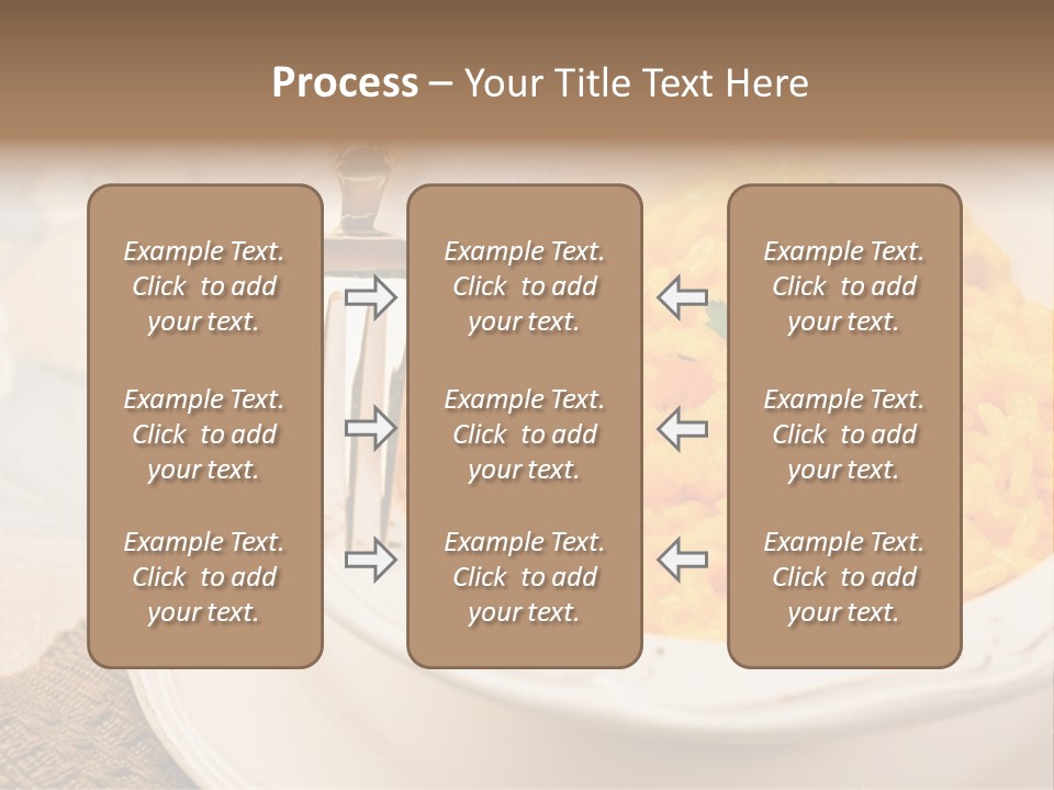 Light Cuisine Vegetables Gold PowerPoint Template