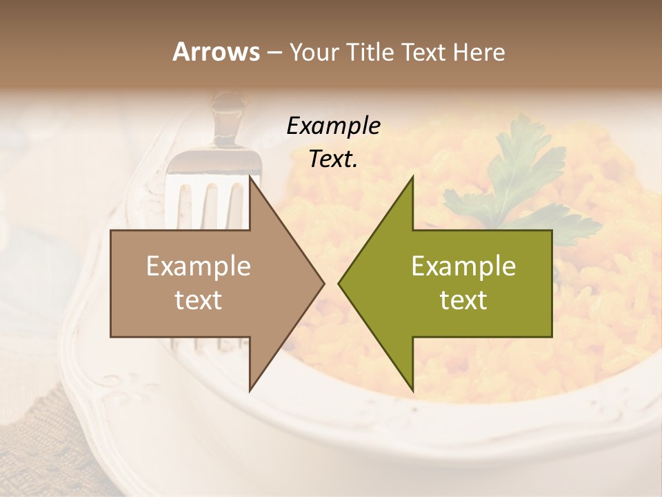 Light Cuisine Vegetables Gold PowerPoint Template