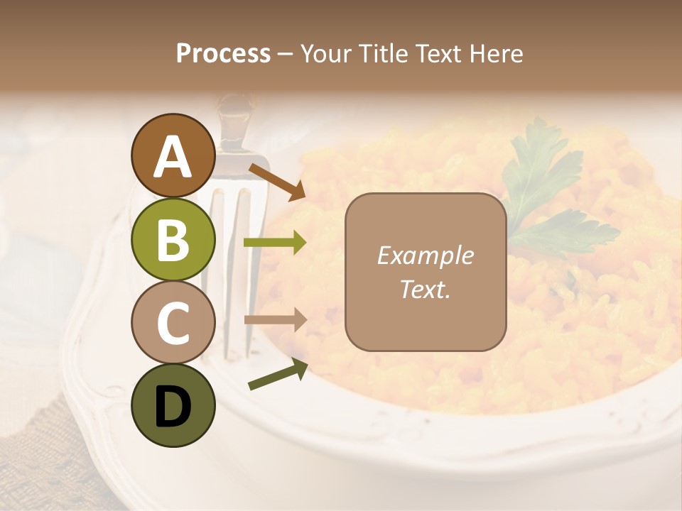 Light Cuisine Vegetables Gold PowerPoint Template