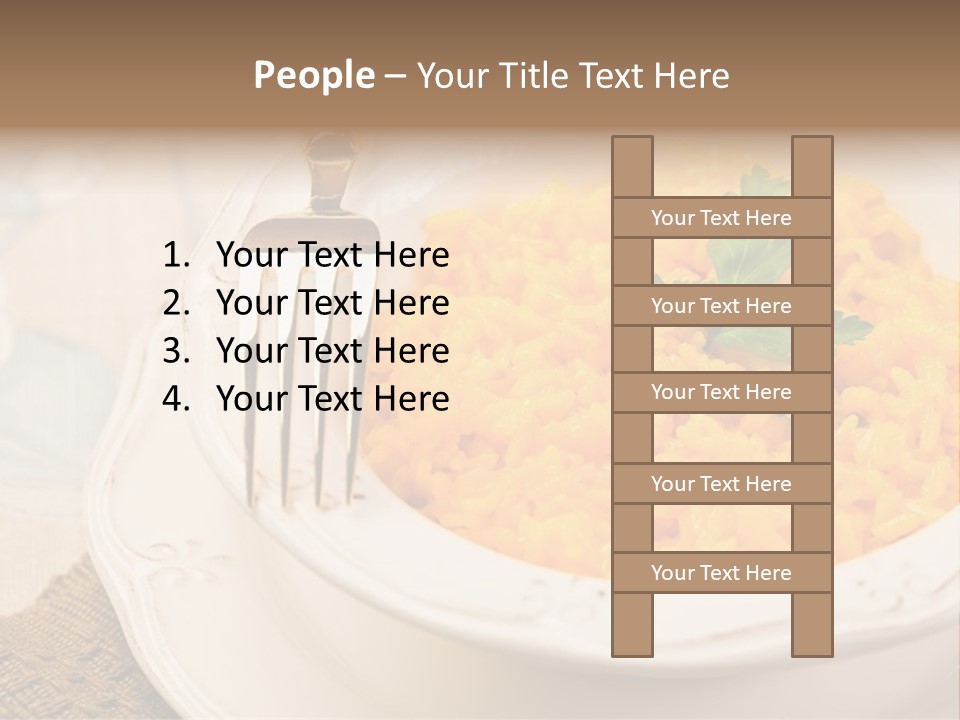 Light Cuisine Vegetables Gold PowerPoint Template