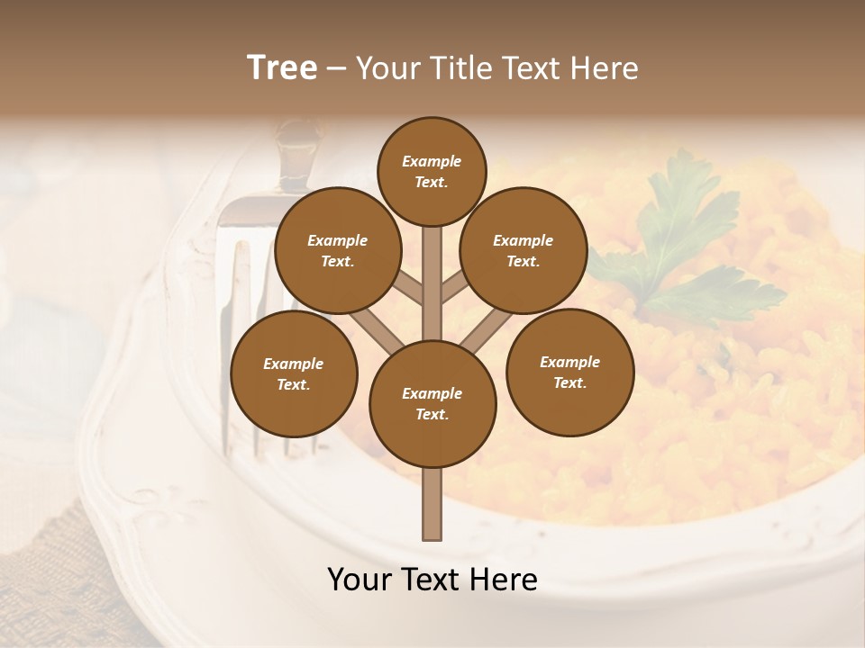 Light Cuisine Vegetables Gold PowerPoint Template