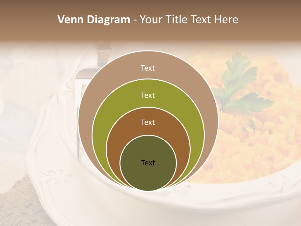 Light Cuisine Vegetables Gold PowerPoint Template