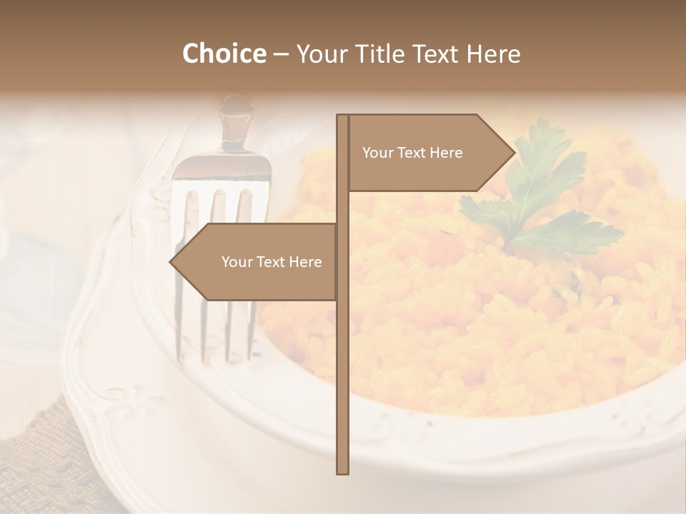 Light Cuisine Vegetables Gold PowerPoint Template