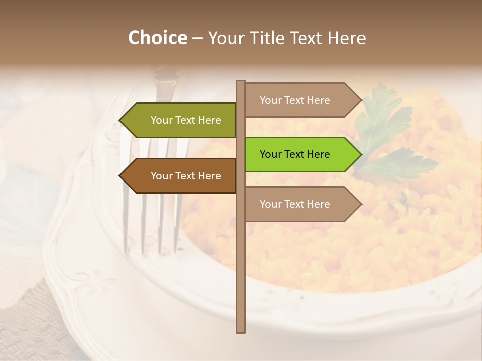 Light Cuisine Vegetables Gold PowerPoint Template