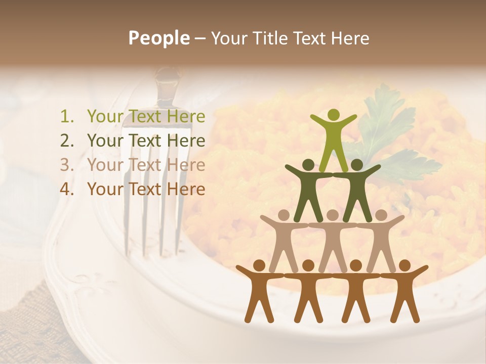 Light Cuisine Vegetables Gold PowerPoint Template