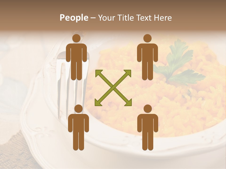 Light Cuisine Vegetables Gold PowerPoint Template