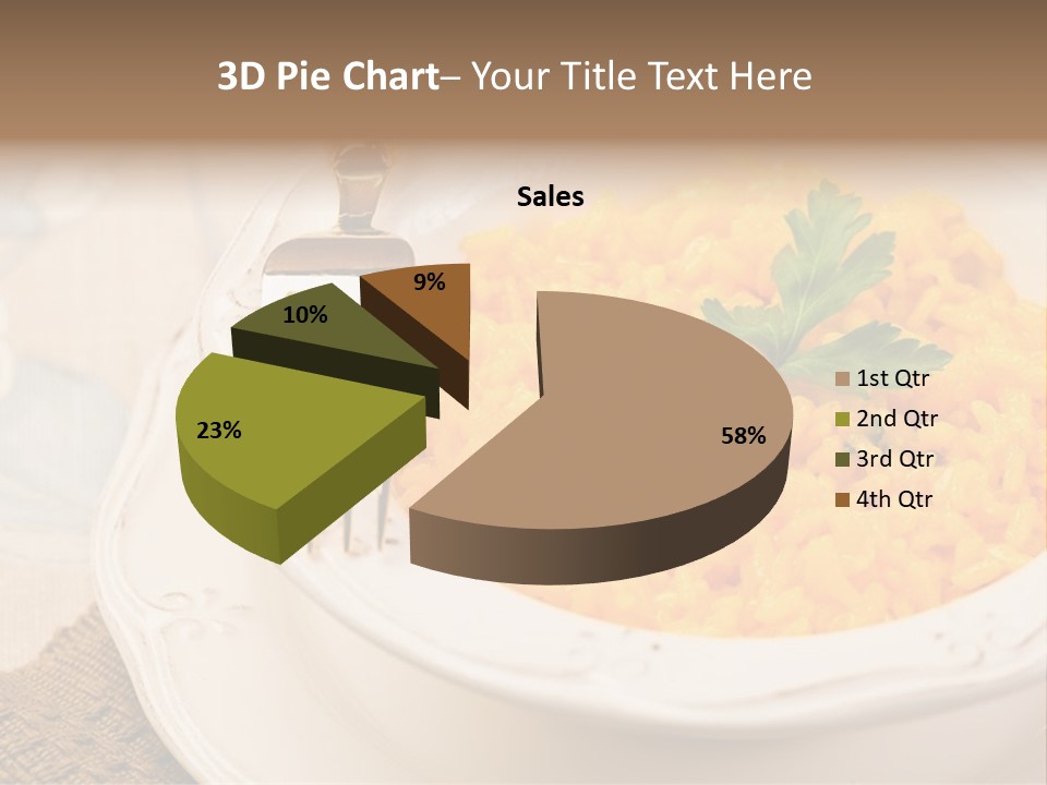 Light Cuisine Vegetables Gold PowerPoint Template