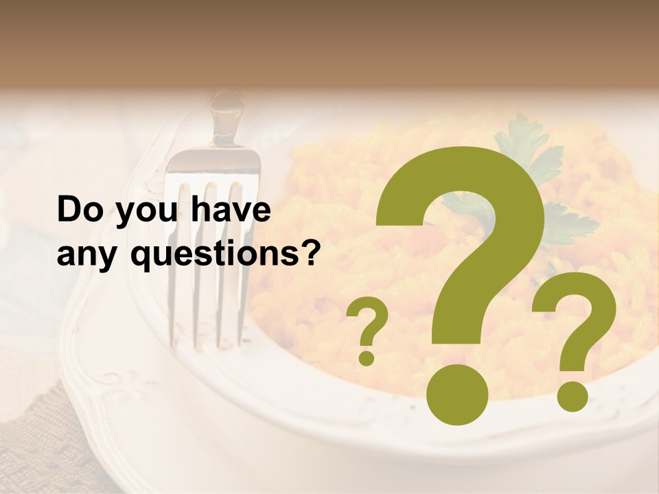 Light Cuisine Vegetables Gold PowerPoint Template